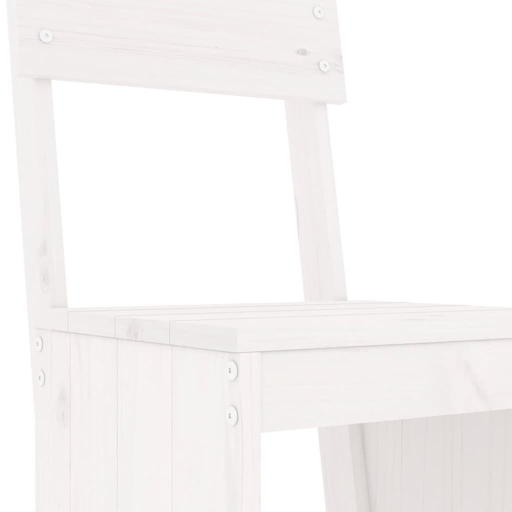 Tabourets de bar lot de 2 blanc 40x48,5x115,5cm bois massif pin