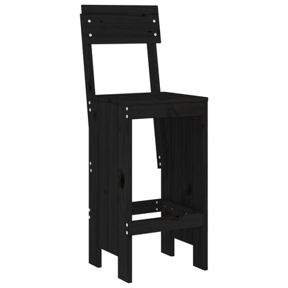 Tabourets de bar lot de 2 noir 40x48,5x115,5 cm bois massif pin