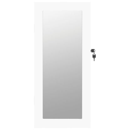 Armoire à bijoux avec miroir murale blanc 30x8,5x67 cm