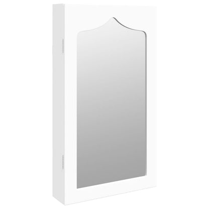 Armoire à bijoux avec miroir murale blanc 37,5x10x67 cm