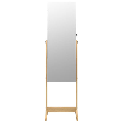 Armoire à bijoux avec miroir sur pied 42x38x152 cm