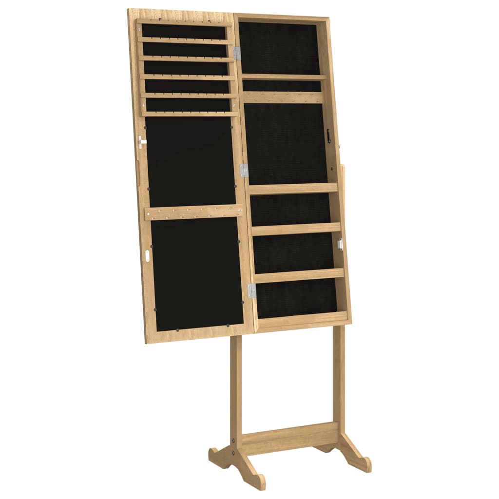 Armoire à bijoux avec miroir sur pied 42x38x152 cm