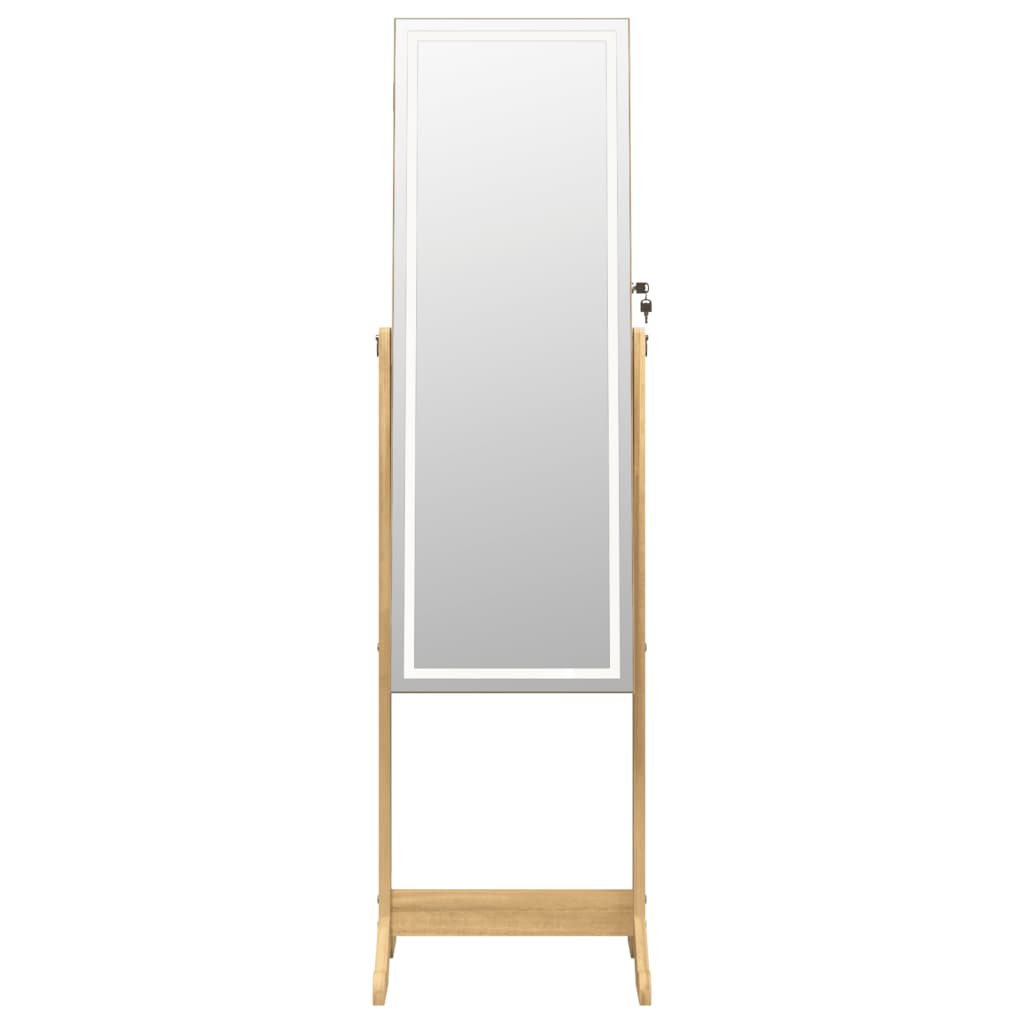 Armoire à bijoux miroir avec lumières LED sur pied