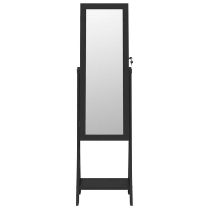 Armoire à bijoux miroir avec lumières LED sur pied noir