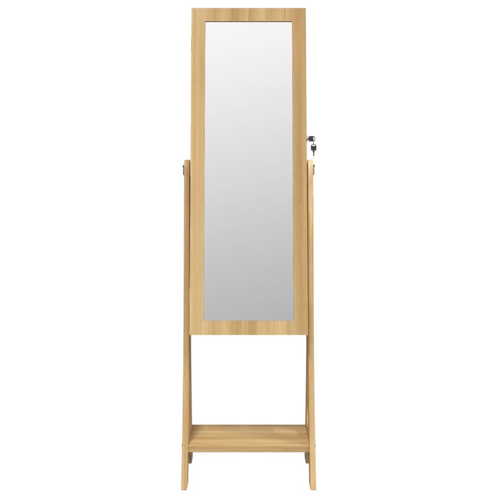 Armoire à bijoux miroir avec lumières LED sur pied