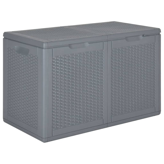 Boîte de rangement de jardin gris PP rotin 180 L