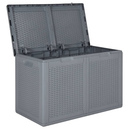 Boîte de rangement de jardin gris PP rotin 180 L