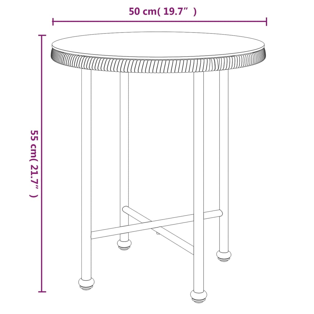 Ensemble à manger de jardin 3 pcs Noir Résine tressée