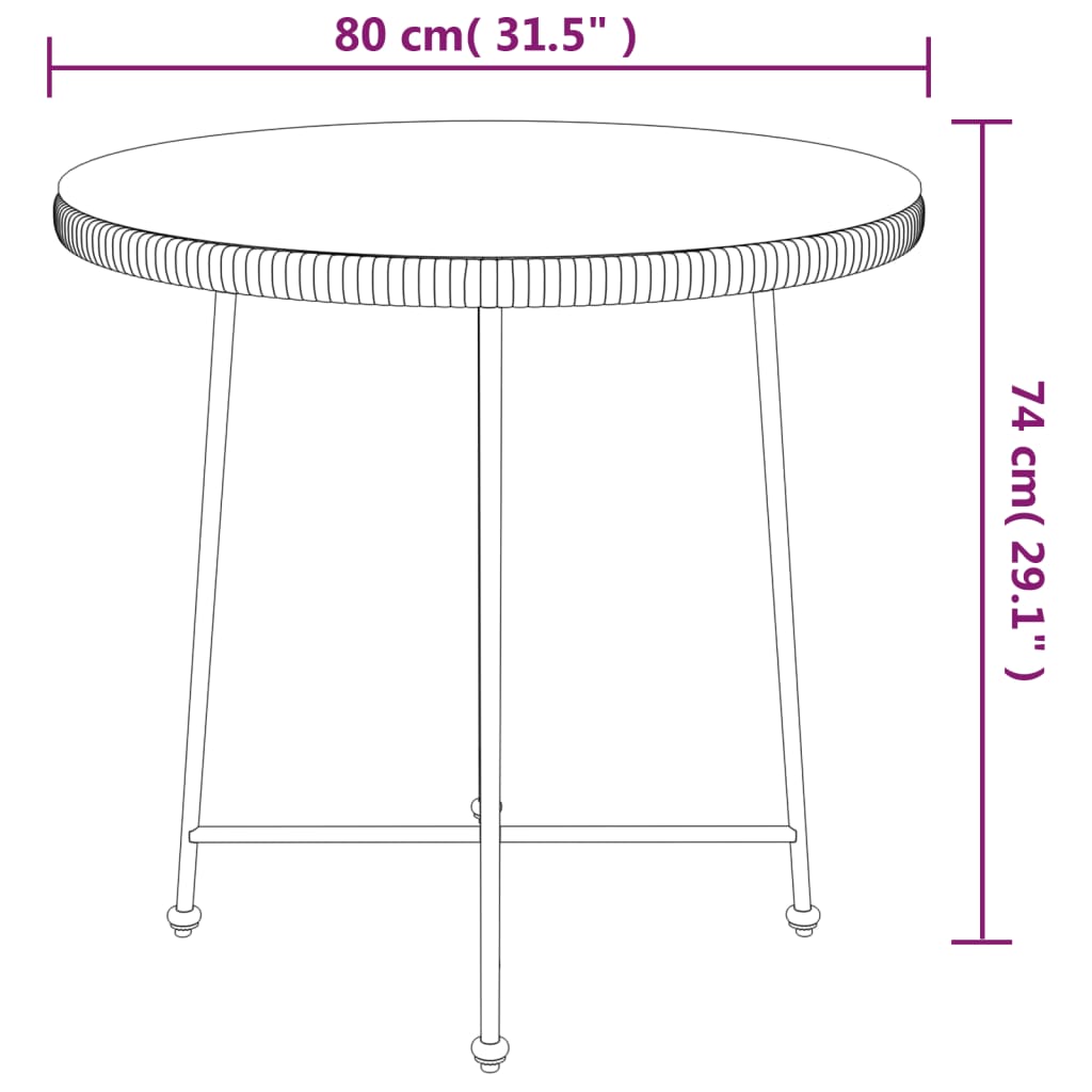 Ensemble à manger de jardin 5pcs Résine tressée