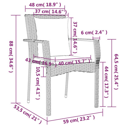 Ensemble à manger de jardin coussins 5pcs Noir Résine tressée