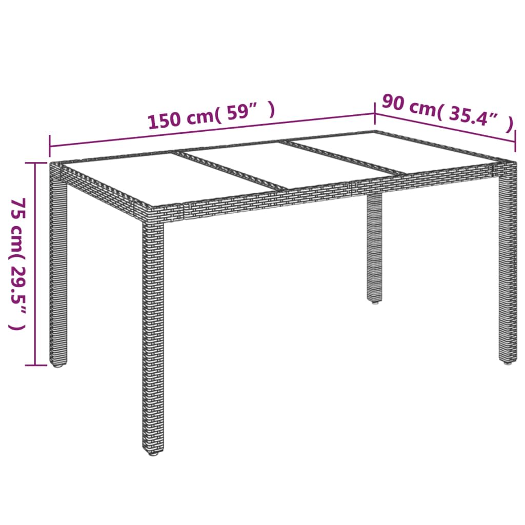 Ensemble à manger de jardin coussins 7pcs Noir Résine tressée