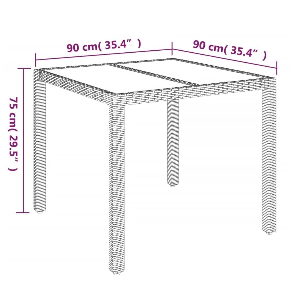 Ensemble à manger de jardin 3 pcs coussins gris résine tressée