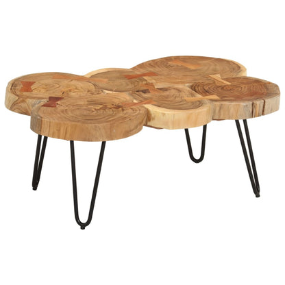 Table basse 36 cm 6 troncs bois d'acacia massif