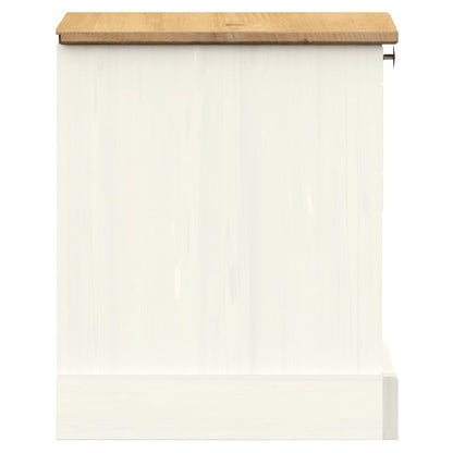 Table de chevet VIGO blanc 42x35x42 cm bois de pin massif