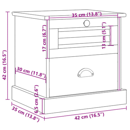 Table de chevet VIGO 42x35x42 cm bois de pin massif