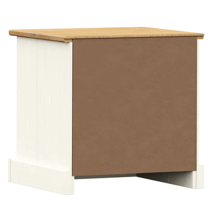 Table de chevet VIGO blanc 42x35x42 cm bois de pin massif