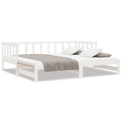 Lit coulissant sans matelas blanc 2x(90x200) cm