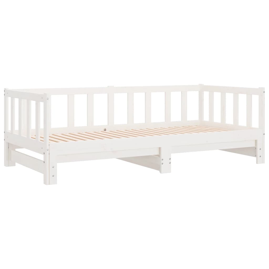 Lit coulissant sans matelas blanc 2x(90x200) cm