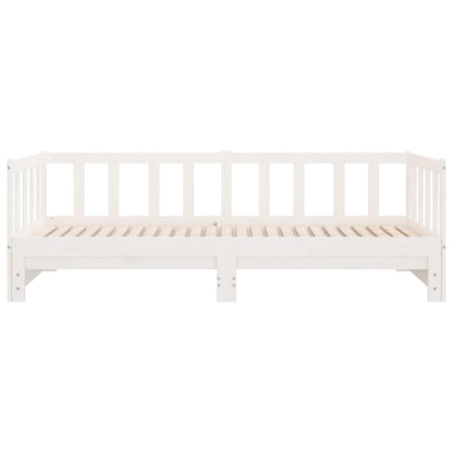 Lit coulissant sans matelas blanc 2x(90x200) cm