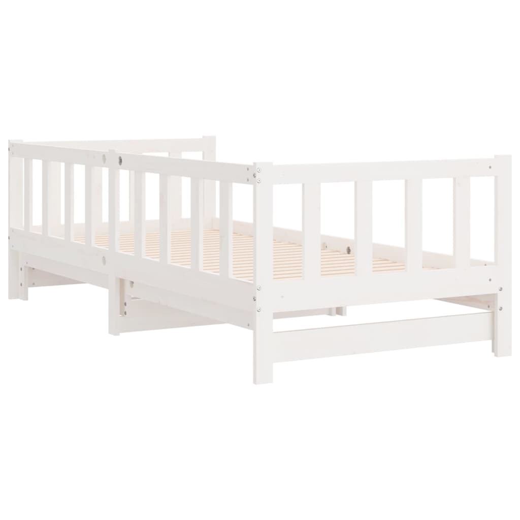 Lit coulissant sans matelas blanc 2x(90x200) cm