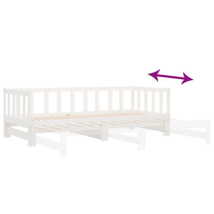 Lit coulissant sans matelas blanc 2x(90x200) cm