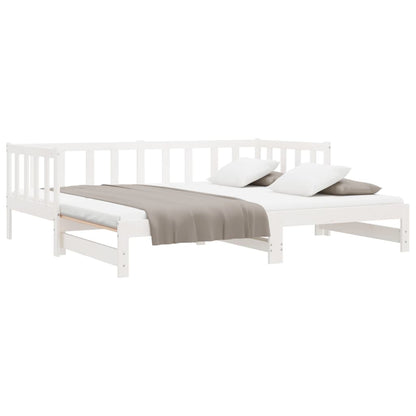 Lit coulissant sans matelas blanc 2x(90x200) cm