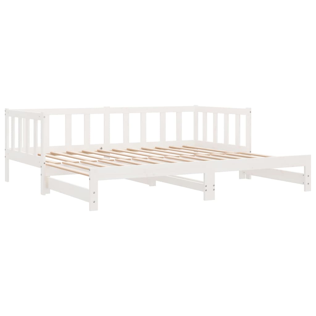 Lit coulissant sans matelas blanc 2x(90x200) cm