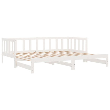 Lit coulissant sans matelas blanc 2x(90x200) cm