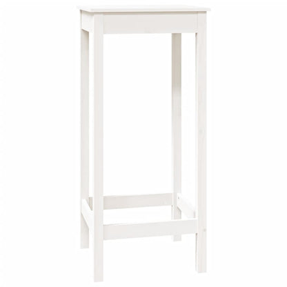 Table de bar blanc 50x50x110 cm bois massif de pin