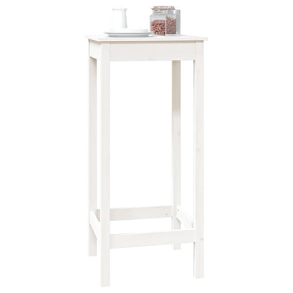 Table de bar blanc 50x50x110 cm bois massif de pin