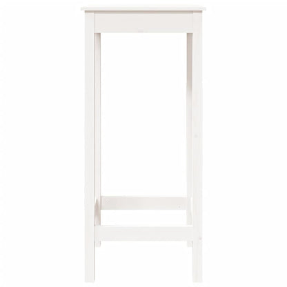 Table de bar blanc 50x50x110 cm bois massif de pin