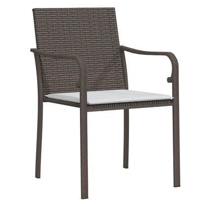 Chaises de jardin et coussins lot de 4 marron 56x59x84 cm rotin