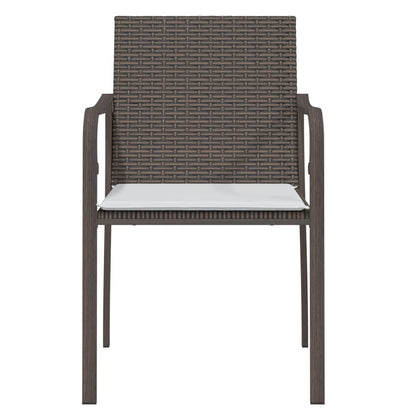 Chaises de jardin et coussins lot de 4 marron 56x59x84 cm rotin