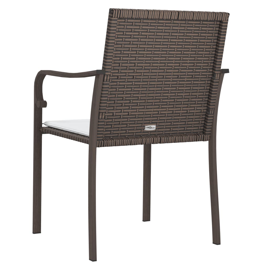 Chaises de jardin et coussins lot de 4 marron 56x59x84 cm rotin