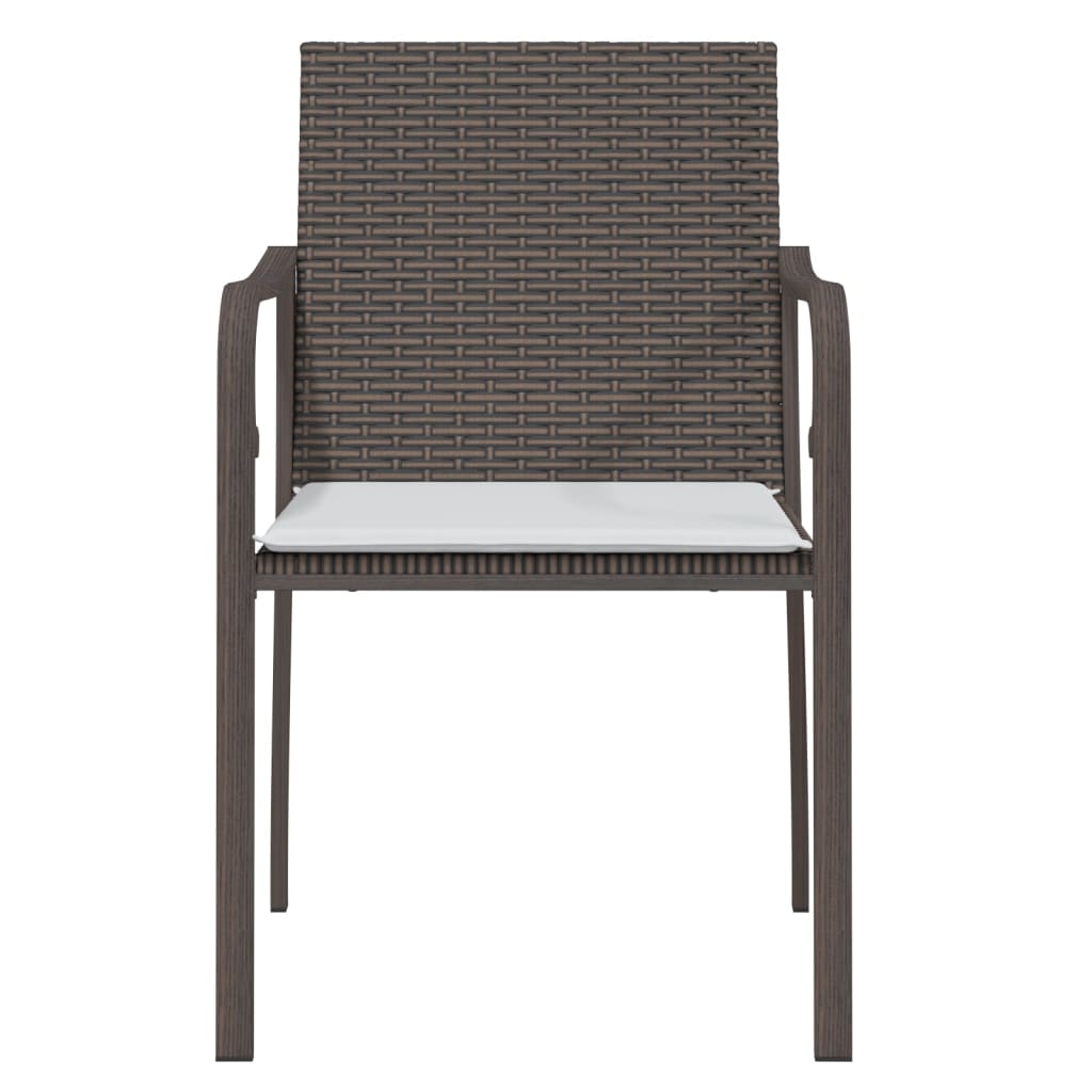 Chaises de jardin et coussins lot de 6 marron 56x59x84 cm rotin