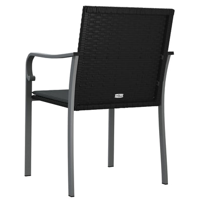 Chaises de jardin avec coussins lot de 4 noir 56x59x84 cm rotin