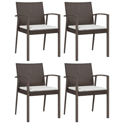 Chaises de jardin coussins lot de 4 marron 56,5x57x83 cm rotin