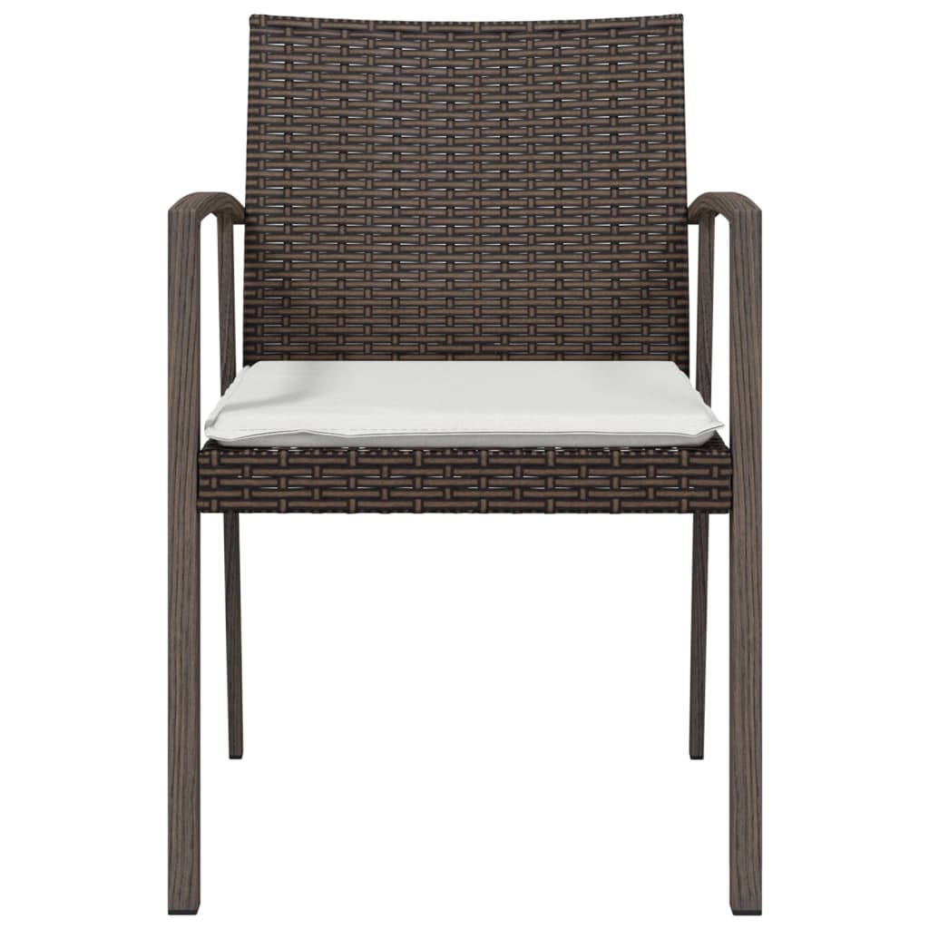 Chaises de jardin coussins lot de 4 marron 56,5x57x83 cm rotin