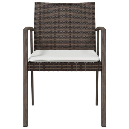 Chaises de jardin coussins lot de 4 marron 56,5x57x83 cm rotin