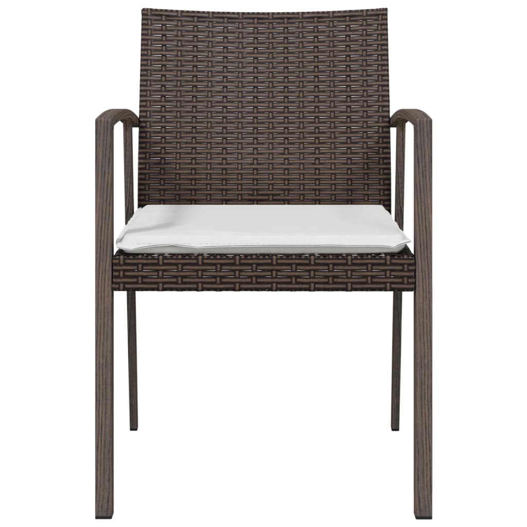 Chaises de jardin coussins lot de 6 marron 56,5x57x83 cm rotin