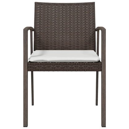 Chaises de jardin coussins lot de 6 marron 56,5x57x83 cm rotin