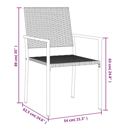 Chaises de jardin lot de 4 noir 54x62,5x89 cm résine tressée