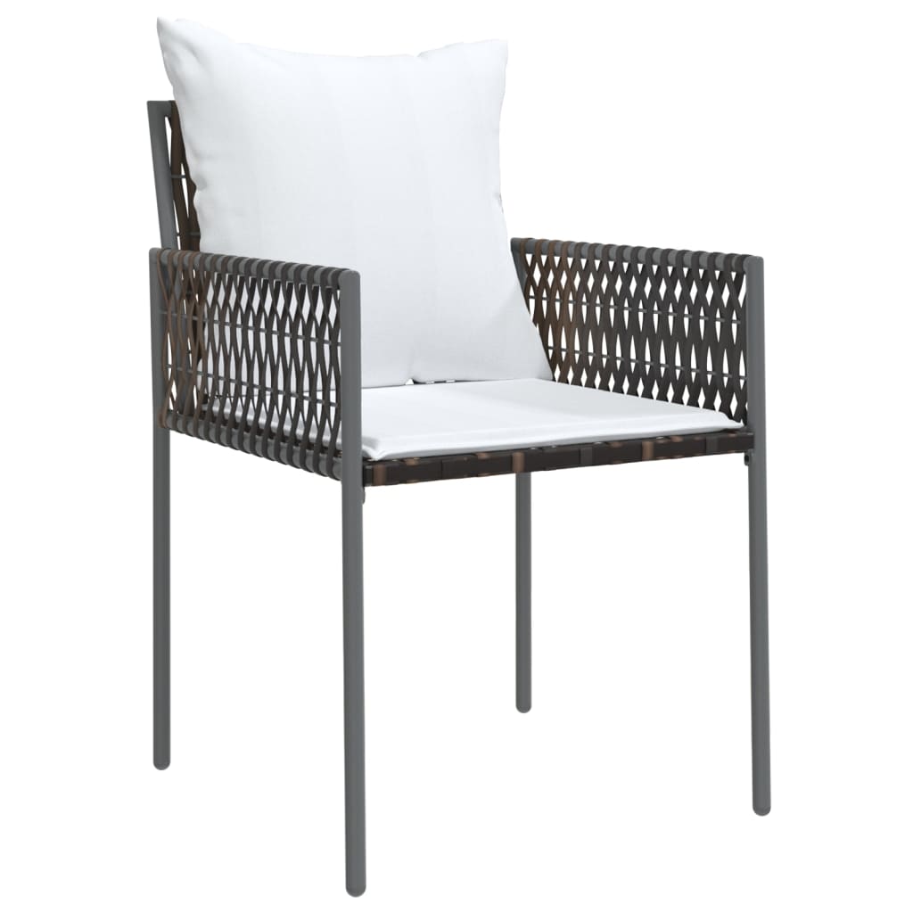 Chaises de jardin et coussins lot de 4 marron 54x61x83 cm rotin