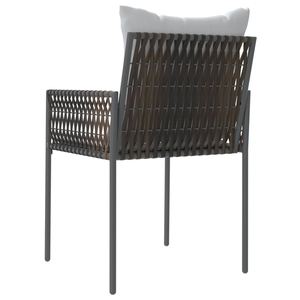 Chaises de jardin et coussins lot de 4 marron 54x61x83 cm rotin