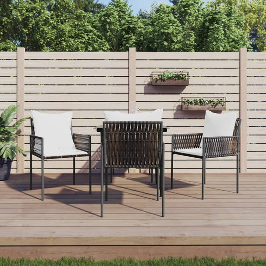 Chaises de jardin et coussins lot de 4 marron 54x61x83 cm rotin