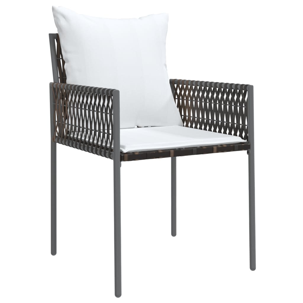 Chaises de jardin et coussins lot de 6 marron 54x61x83 cm rotin