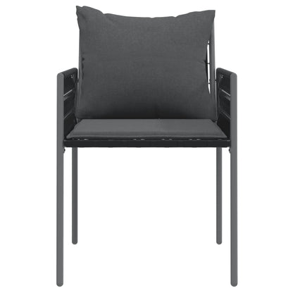 Chaises de jardin avec coussins lot de 6 noir 54x61x83 cm rotin