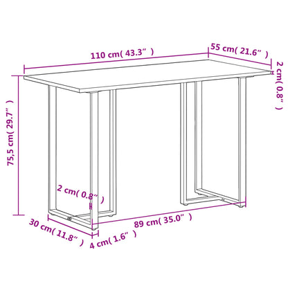 Table à manger 110x55x75,5 cm bois de manguier massif