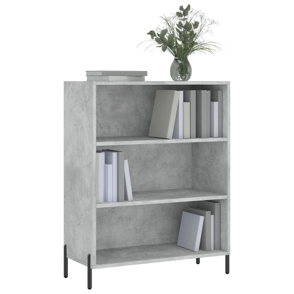 Armoire à étagères gris béton 69,5x32,5x90 cm bois d'ingénierie