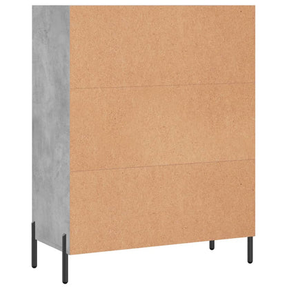 Armoire à étagères gris béton 69,5x32,5x90 cm bois d'ingénierie